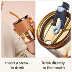 Glass Tumbler with Lid & Straw | Portable Coffee Cup