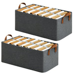 Foldable Storage Box Pack of 2 – Clothes Organizer with Handles