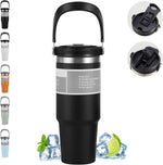 900ML Stainless Steel Insulated Travel Tumbler with Handle & Lid | Leakproof Hot & Cold Coffee Mug | BPA Free Vacuum Flask Bottle | Multicolor