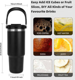 900ML Stainless Steel Insulated Travel Tumbler with Handle & Lid | Leakproof Hot & Cold Coffee Mug | BPA Free Vacuum Flask Bottle | Multicolor