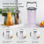 900ML Stainless Steel Insulated Travel Tumbler with Handle & Lid | Leakproof Hot & Cold Coffee Mug | BPA Free Vacuum Flask Bottle | Multicolor