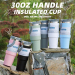 900ML Stainless Steel Insulated Travel Tumbler with Handle & Lid | Leakproof Hot & Cold Coffee Mug | BPA Free Vacuum Flask Bottle | Multicolor