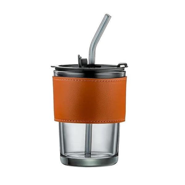 Glass Tumbler with Lid & Straw | Portable Coffee Cup