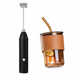 Rechargeable Milk Frother & Glass Coffee Tumbler Combo – Portable Coffee Set
