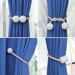 Luxury Pearl Curtain Tieback Rope | Magnetic Curtain Holder (Pack of 2)