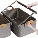 Foldable Fabric Storage Box Organizer with Transparent Lid – 26L Capacity