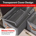 Foldable Fabric Storage Box Organizer with Transparent Lid – 26L Capacity