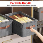 Foldable Fabric Storage Box Organizer with Transparent Lid – 26L Capacity