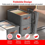 Foldable Fabric Storage Box Organizer with Transparent Lid – 26L Capacity
