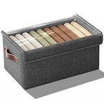 Foldable Fabric Storage Box Organizer with Transparent Lid – 26L Capacity