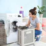 Foldable Laundry Basket with Wheels | Large Clothes Storage Hamper