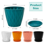 Premium Textured Plastic Flower Pots with Tray | Stylish Indoor & Outdoor Planters Set