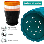 Premium Textured Plastic Flower Pots with Tray | Stylish Indoor & Outdoor Planters Set