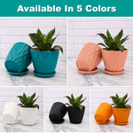 Premium Textured Plastic Flower Pots with Tray | Stylish Indoor & Outdoor Planters Set