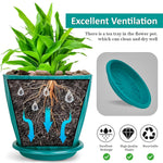 Premium Textured Plastic Flower Pots with Tray | Stylish Indoor & Outdoor Planters Set